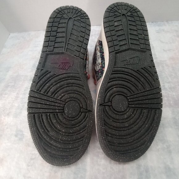 Air Jordan 1 Low “Floral Vines” Sneakers Cream Pink Rare Floral Print SZ 6y - Picture 6 of 11